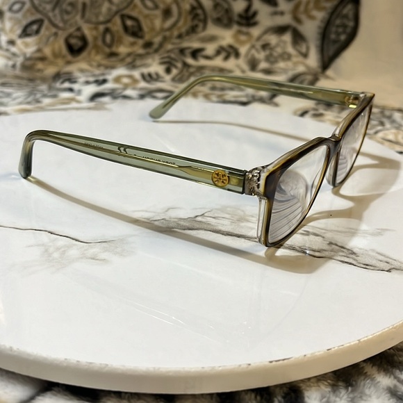 TORY BURCH TY 2064 1561 50/16/135 TORTOISE GREEN CRYSTAL EYEGLASSES - Picture 5 of 11
